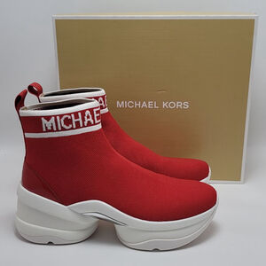 Michael Kors Olympia Stretch knit Ankle Socks Bootie Sneakers Chunky Sole Sz 9M